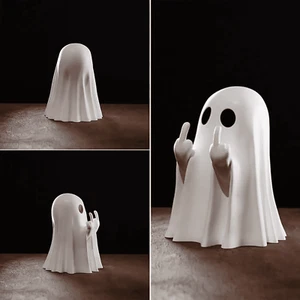 Mittelfinger niedliche Geister Statue Mini Geister klein gruselig Geist Figuren Deko - Bild 1 von 7