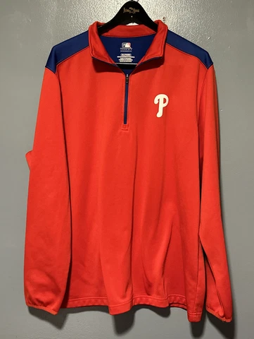 Philadelphia Phillies Sweatshirt Men's 2XL 1/4 Zip Pullover MLB Baseball Cover