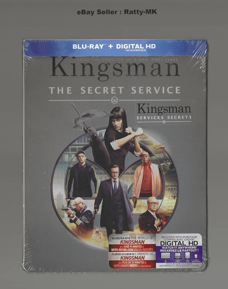 KINGSMAN : THE SECRET SERVICE - CANADIAN IMPORT BLU RAY STEELBOOK - NEW - Image 1 of 4