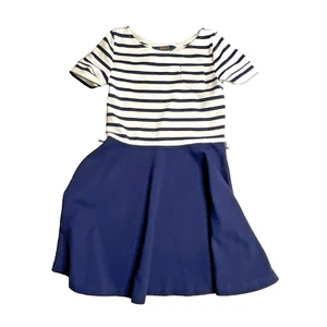 Polo Ralph Lauren Striped French Navy Blue Dress Little Girls Size 6X  No Belt - Picture 1 of 5