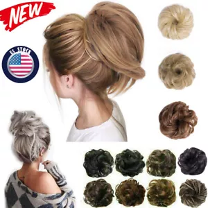 Messy Bun Hair Piece Hair Extension Ponytail Synthetic Scrunchies Ponytail Women - Picture 1 of 33