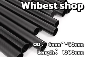 3K Carbon Fiber Tube/Pipe OD6 8 10 12 14 15 16 18 20 22 24 25 30 35 50mm L1M -G - Picture 1 of 7