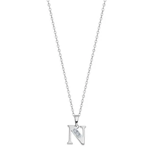 Colgante plata de ley letra N Lotus Silver con circonitas LP3054-1/N - Imagen 1 de 1