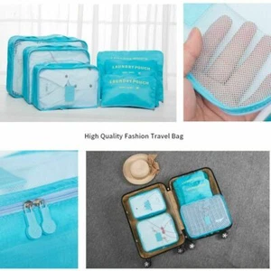 6pcs Travel Clothes Storage Bags Waterproof Pouch Packing Cube Luggage Organizer - Picture 1 of 6