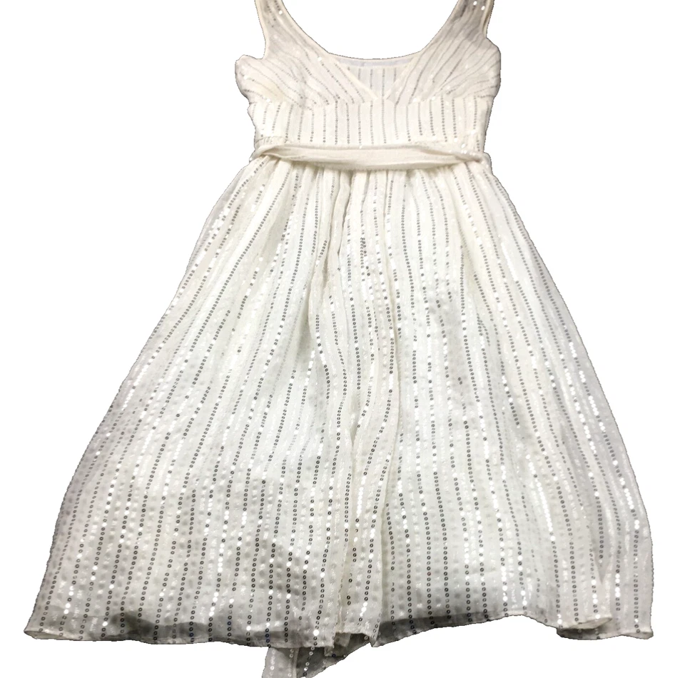 Vestido para mujer Calvin Klein mezcla de seda talla XS lentejuelas cuello en V corbata forrado Foto 1 de 4