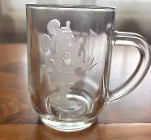Taza de café transparente de vidrio grabado Disney Minnie Mouse Francia "Debbie" 4" de alto - Imagen 1 de 8