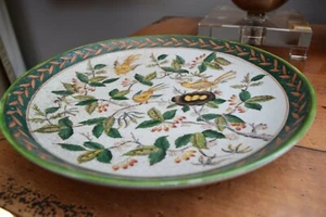 WONG LEE PIATTO DECORATIVO CINESE PORCELLANA UCCELLINI VITI FIORI WL 1895 - Foto 1 di 5