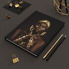 Black and Gold (Woman Eyes Closed) - Hardcover Journal Matte