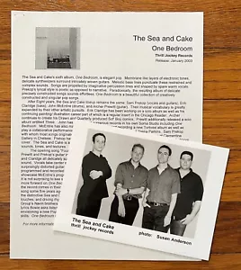 The Sea and The Cake – One Bedroom RARE promo press kit ‘03 - Picture 1 of 1