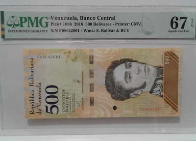 VENEZUELA, Banco Central 500 Bolivars 2018 PMG 67 Gem Uncirculated - Image 1 of 4