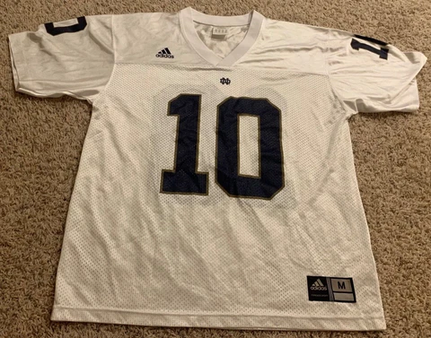 Adidas Notre Dame Jersey White #10 Fighting Irish Mens Size Medium NCAA Cover