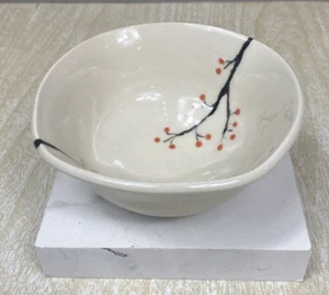 Handmade Drip Glaze Earth Tones Pottery Decorative Round Bowl Artist Signed - Picture 1 of 7