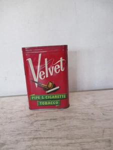 Vintage Samt Pfeife und Zigarette Tabak Dose Flip Top - leer - Bild 1 von 6