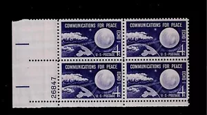 US Scott #1173, Plate Block #26847 1960 Peace 4c FVF MNH Lower Left - Picture 1 of 1