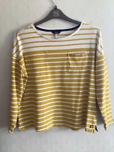 JOULES CREAM & GOLD HOOPED TOP SIZE 16 COTTON - Picture 1 of 2