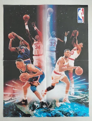 1994 Rockets Knicks NBA poster - Ewing and Olajuwon - Image 1 of 2