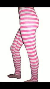 Mädchen rosa & weiß gestreifte Leggings schick Cyber Night kostenloser Versand USA - Bild 1 von 1