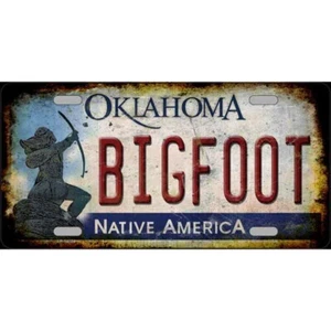 Placa de matrícula de metal de novedad tamaño MINI de 4"x2,2" para el hogar Bigfoot Oklahoma - Imagen 1 de 1
