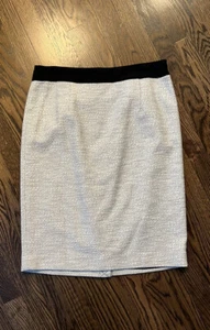 Banana Republic Pencil Skirt. White w Black & gray. Tweed styling. 10 Tall. NWT - Picture 1 of 5