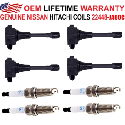 4 Ignition Coil & Iridium Spark Plug For Nissan Altima Sentra Rogue Versa UF549 - Image 1 of 4