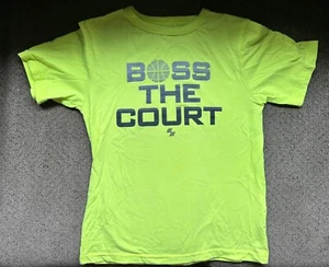 The Childrens Place Tee Basketball Short Sleeved Sport T Shirt Yellow Boys S 5/6 - Picture 1 of 3