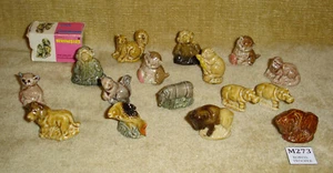 16 VINTAGE WADE ENGLAND WHIMSIES ANIMALS PINE MARTEN OTTER CHIMP RARE BISON 1972 - Picture 1 of 6