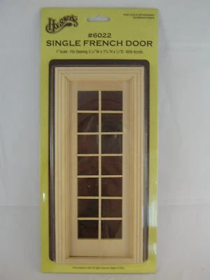 DOOR - SINGLE FRENCH dollhouse miniature wood #6022 1/12 scale Houseworks