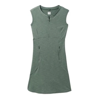 Vestido prAna Eileen L verde sem mangas elástico viagem atlética natação capa - Imagem 1 de 4