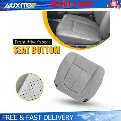 Cubierta de asiento de cuero inferior del lado del conductor gris 1-5X Fit 11-16 Ford F350 F450 F550 XL Foto 1 de 4