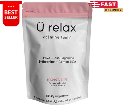 U Relax Calming tonic 15 Packets MIXED BERRY flavor relax calming drink - Image 1 of 4