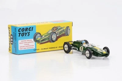 1:45 Corgi Toys Lotus Climax Course 1967 British Course Green N. 155 Repro - Immagine 1 di 4