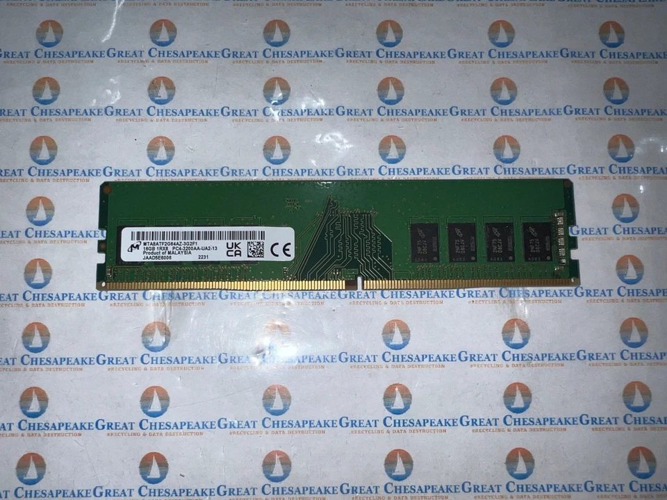 Micron MTA8ATF2G64AZ-3G2F1 16GB DDR4-3200 PC4-25600 DIMM Desktop RAM TESTED! - Image 1 of 1