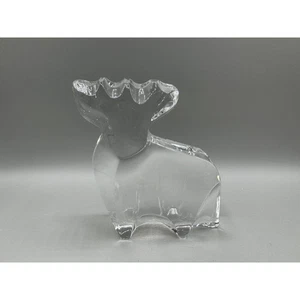 Große Paperweight Crystal Glass Elk Stag Deer Vintage Germany - Picture 1 of 9