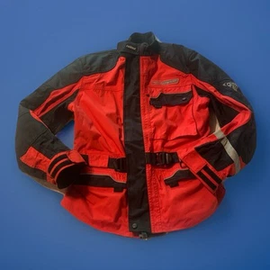 Reima Motorcycle Jacket Women’s Size Medium Red Black Coat Tec Waterproof - Picture 1 of 15