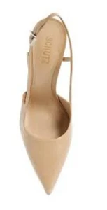 SCHUTZ Boris Nubuck Pump Sz 8b Nude Shoes Heels - Picture 1 of 9