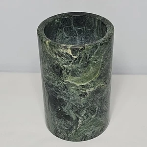 Vintage MCM Green Marble Stone Wine Utensil Holder 7" Heavy Solid Retro Barware - Picture 1 of 4