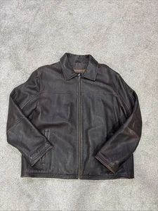 G-III Apparel Giacca Uomo X-Large Marrone Scuro Grado Pesante Vera Pelle - Foto 1 di 17