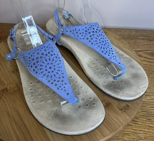 Vionic Women's size 12 Rest Kirra Backstrap Sandal Perforated Suede Periwinkle - Picture 1 of 10
