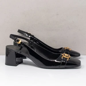 Versace Medusa Black Patent Slingback Pumps, Size 41 (11 US) - Picture 1 of 7