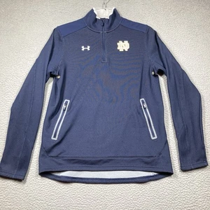 Notre Dame  1/4 Zip Pullover Women's XS Blue Long Sleeve Under Armour Loose Heat - Picture 1 of 11