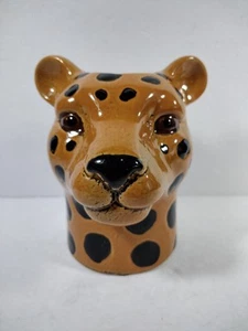 Gepard Kopf Vase Pflanzgefäß, Archie's Gardenland 6" hoch 5" Durchmesser Neu, nie benutzt. - Bild 1 von 11