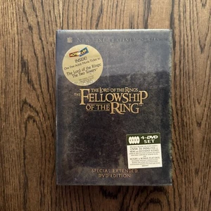 LOTR The Fellowship of the Ring (DVD, 2002, 4-Disc Set, Special Edition) NEW - Foto 1 di 6