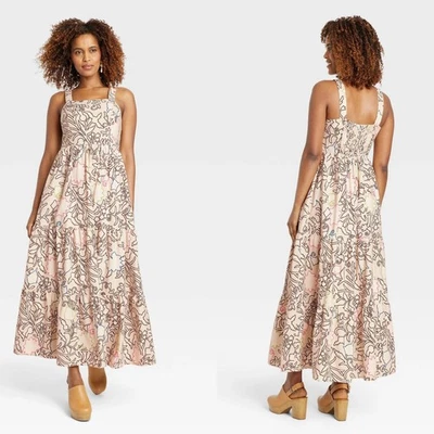 XS - Vestido para mujer sin mangas línea A - Knox Rose - Tostado Floral Foto 1 de 4