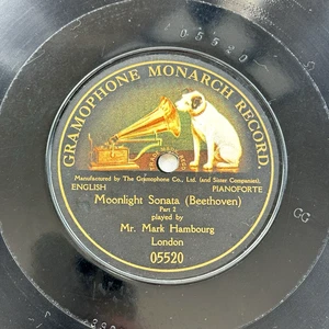 12" Gramophone Monarch Record 05520 Beethoven Moonlight Sonata Pt 2 M Hambourg - Picture 1 of 10
