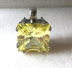 PENDANT BEAUTIFUL YELLOW STONE STONE & STERILING CHAIN BETER THAN THE PHOTO'S - Picture 1 of 9