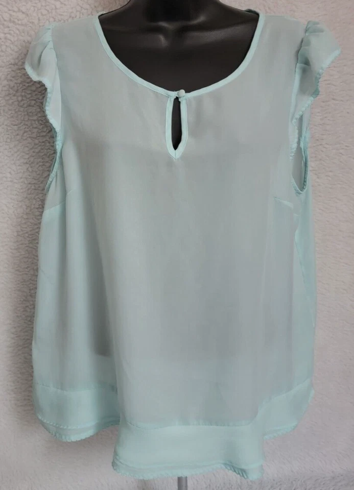 Blusa camisa top verde grande Elle para mujer talla L Foto 1 de 4
