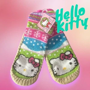 NWT 2014 Hello Kitty Slipper Socks Warm Cozy Girls SZ Medium 1-3 Shoe Size - Picture 1 of 6