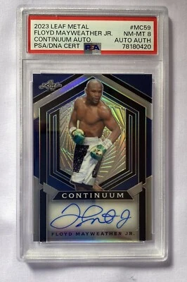 2023 Leaf Metal Floyd Mayweahter jr. Metal Continiunn Auto #31/34 PSA 8 MM-MT - Image 1 of 3