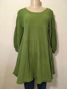 Soft Surroundings Swing Sweater Tunic Spring Green Pintucks S EUC - Picture 1 of 7