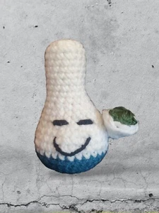 Crochet Amigurumi Stuffed Bong Handmade Smiley Bong with "water" and "flower" - Picture 1 of 9